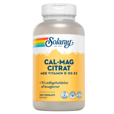Solaray Cal-Mag 1:1 med vitamin D og K2 (270 kapsler)